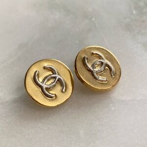 2 Vintage Chanel Buttons Gold Silver